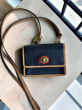 RARE Coach Navy Colorblock Leather Dylan Turnlock Crossbody Bag Wallet F49554
